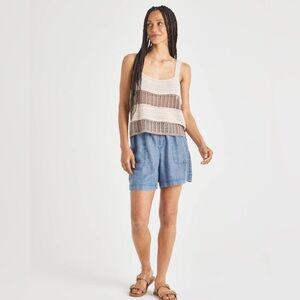 SPLENDID NWT* Women’s Nicola Two Tone Crochet Sweater Linen Blend Tank size S